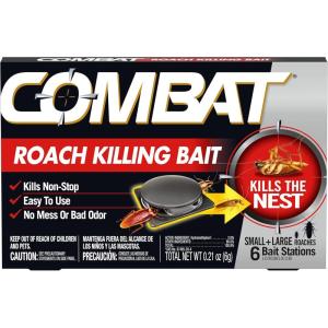 imageCombat Roach Killing Bait Stations for Small Roaches Kills Roaches and Eggs 12 Count6ct Pack of 1