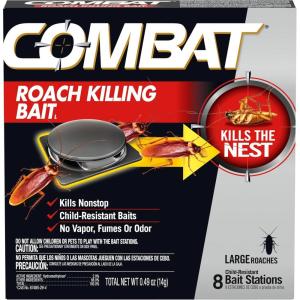 imageCombat Roach Killing Bait Stations for Small Roaches Kills Roaches and Eggs 12 Count8ct Pack of 1